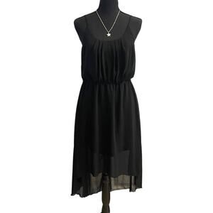 Papaya Black High Low Medium Dress